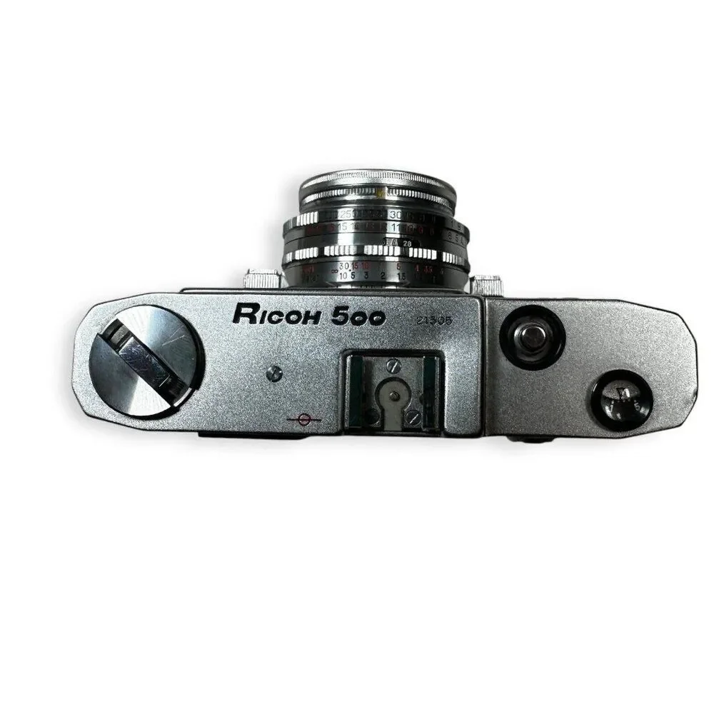 Vintage Ricoh 500‎ 35mm Rangefinder Camera w/ Case and Exposure Meter - Untested
